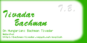 tivadar bachman business card